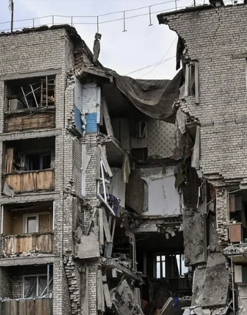 Bild: Zerstörtes ukrainisches Wohnhaus